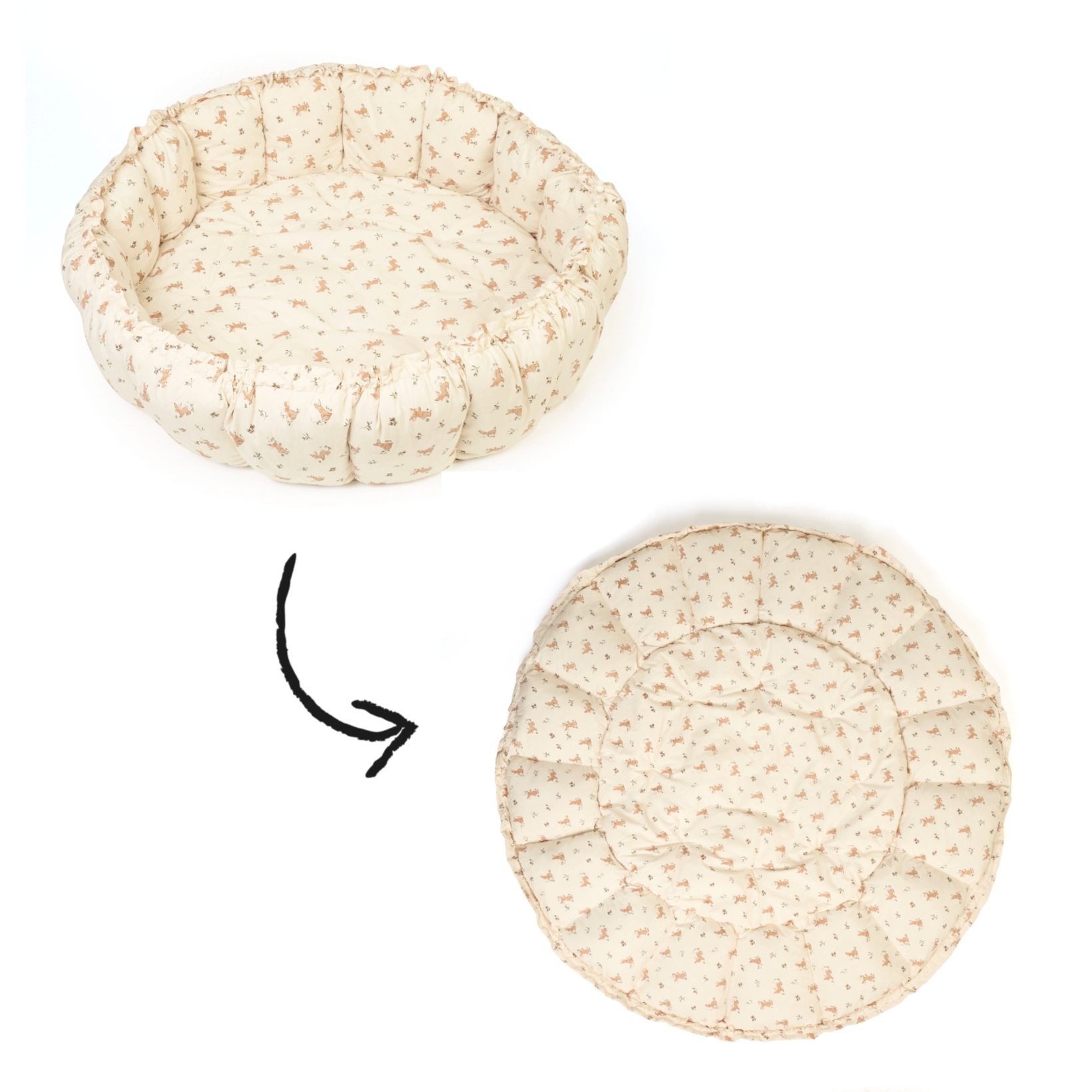 Soft Circle Organic Baby Playmat - Coco - Rabbit Pattern