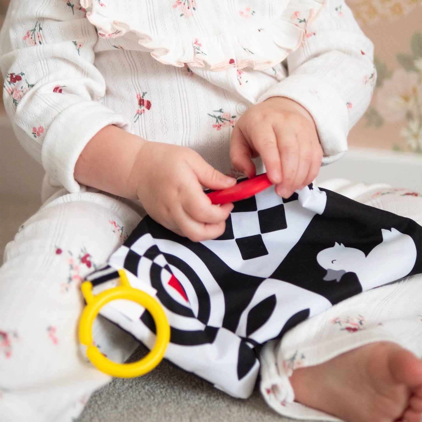 Sensory Crinkle Square Newborn Sensory Crinkle Toy with Teether | Mucky Wolf