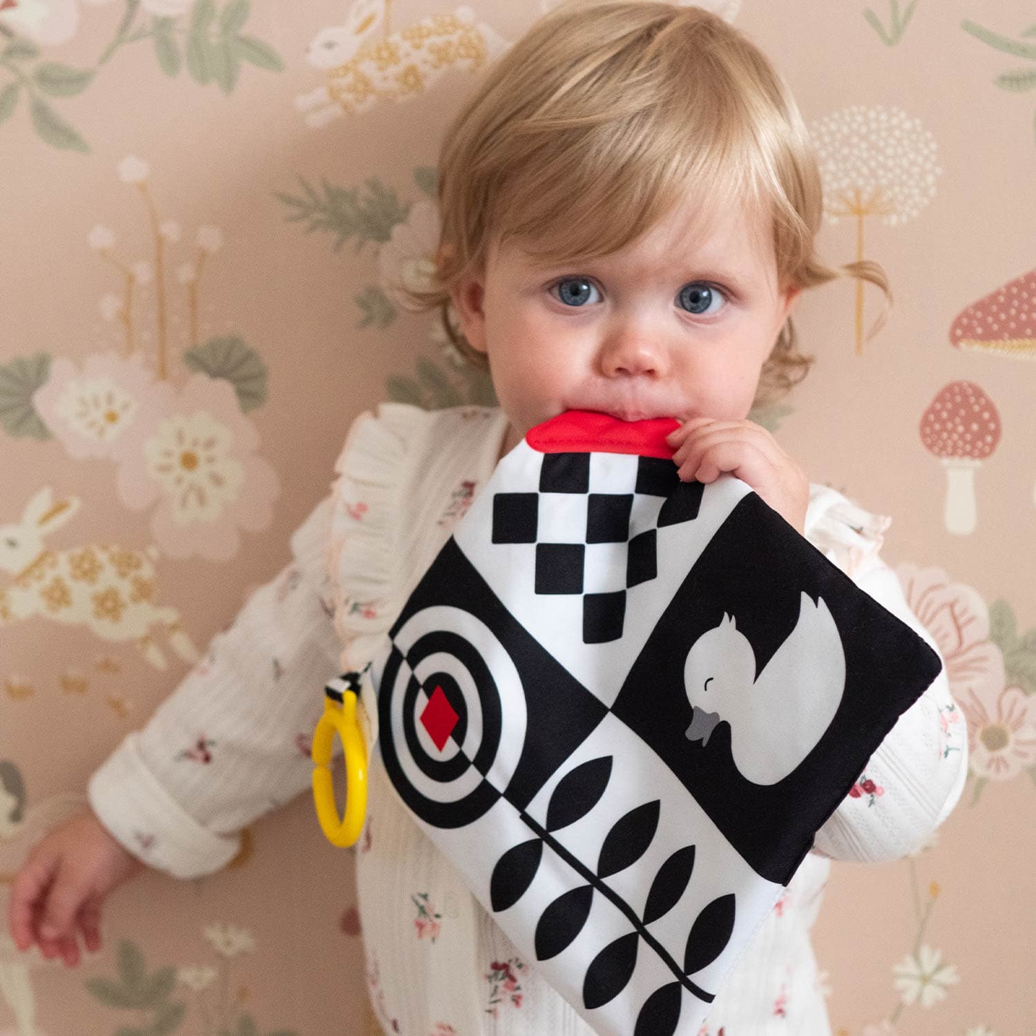 Sensory Crinkle Square Newborn Sensory Crinkle Toy with Teether | Mucky Wolf