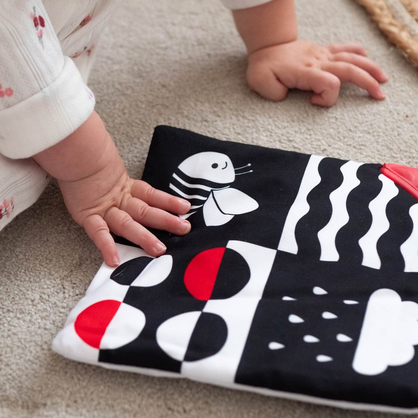 Sensory Crinkle Square Newborn Sensory Crinkle Toy with Teether | Mucky Wolf