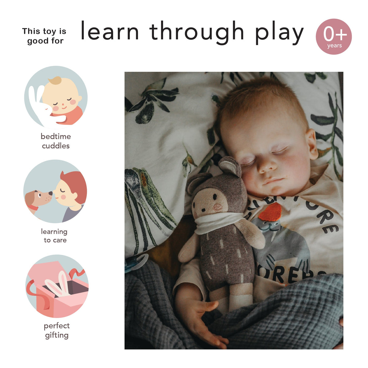  Baby Beau Knitted Doll | Soft First Baby Doll | Mucky Wolf