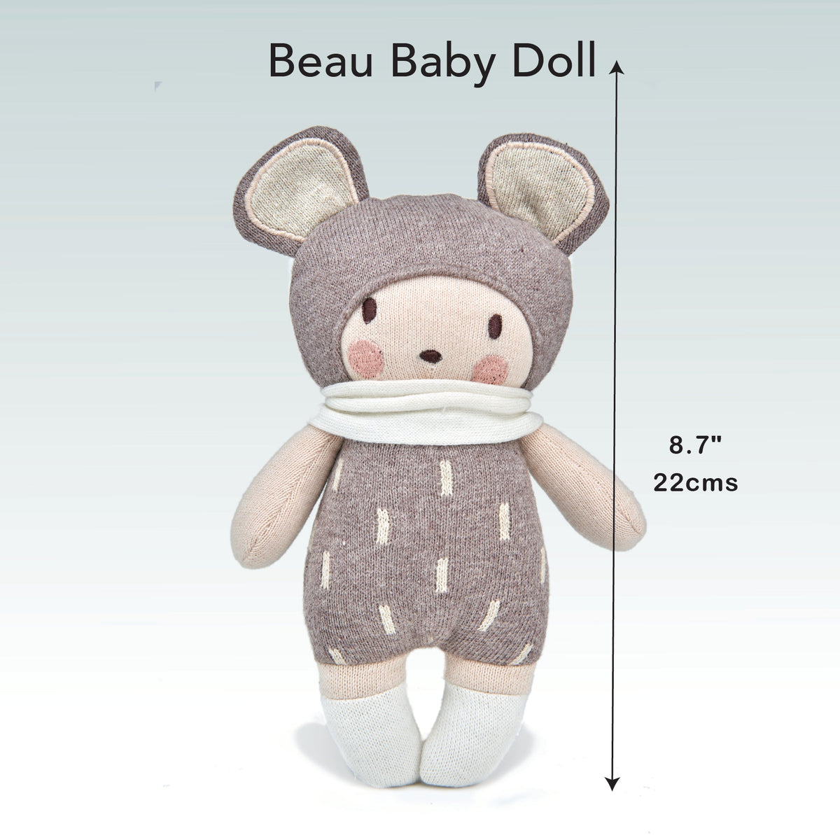  Baby Beau Knitted Doll | Soft First Baby Doll | Mucky Wolf