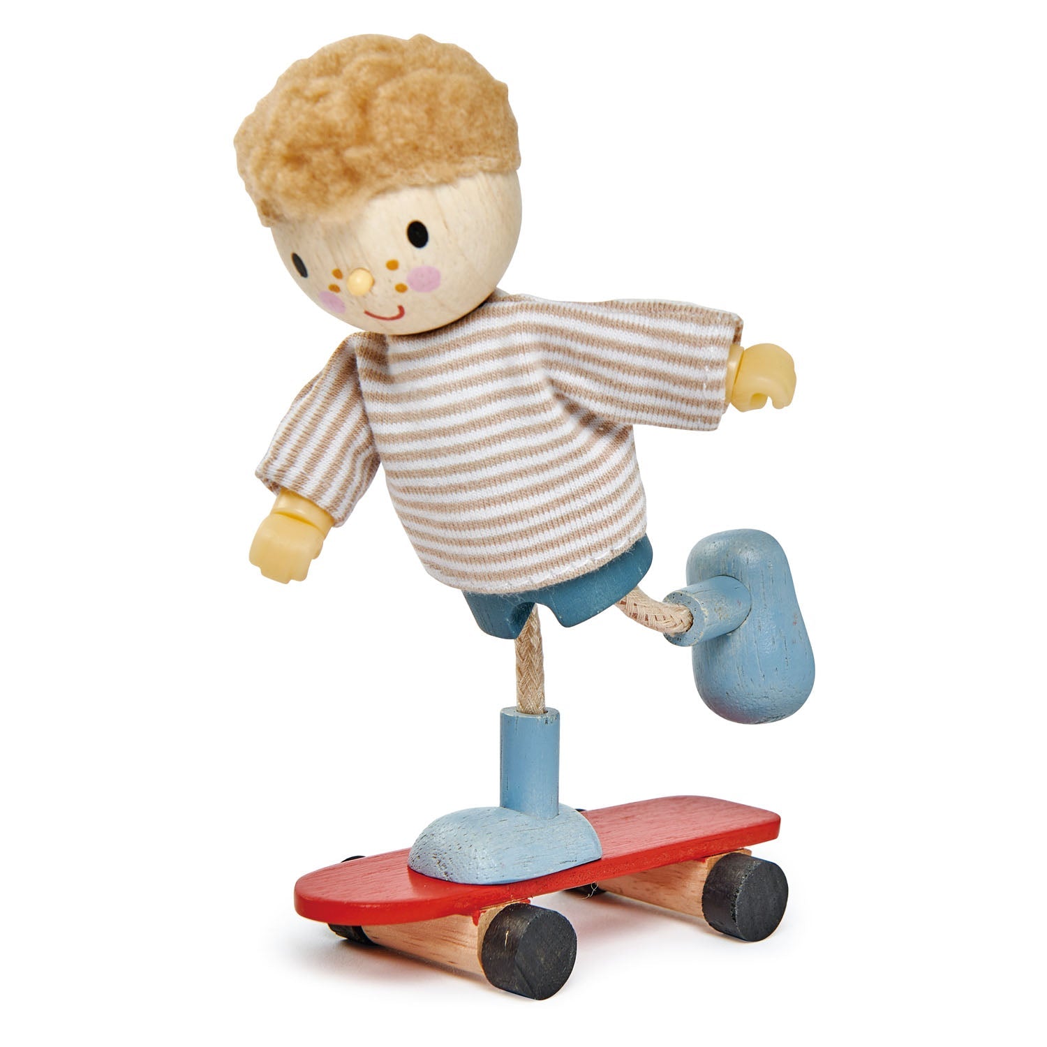 wooden Doll's House Doll - Edward And His Skateboard