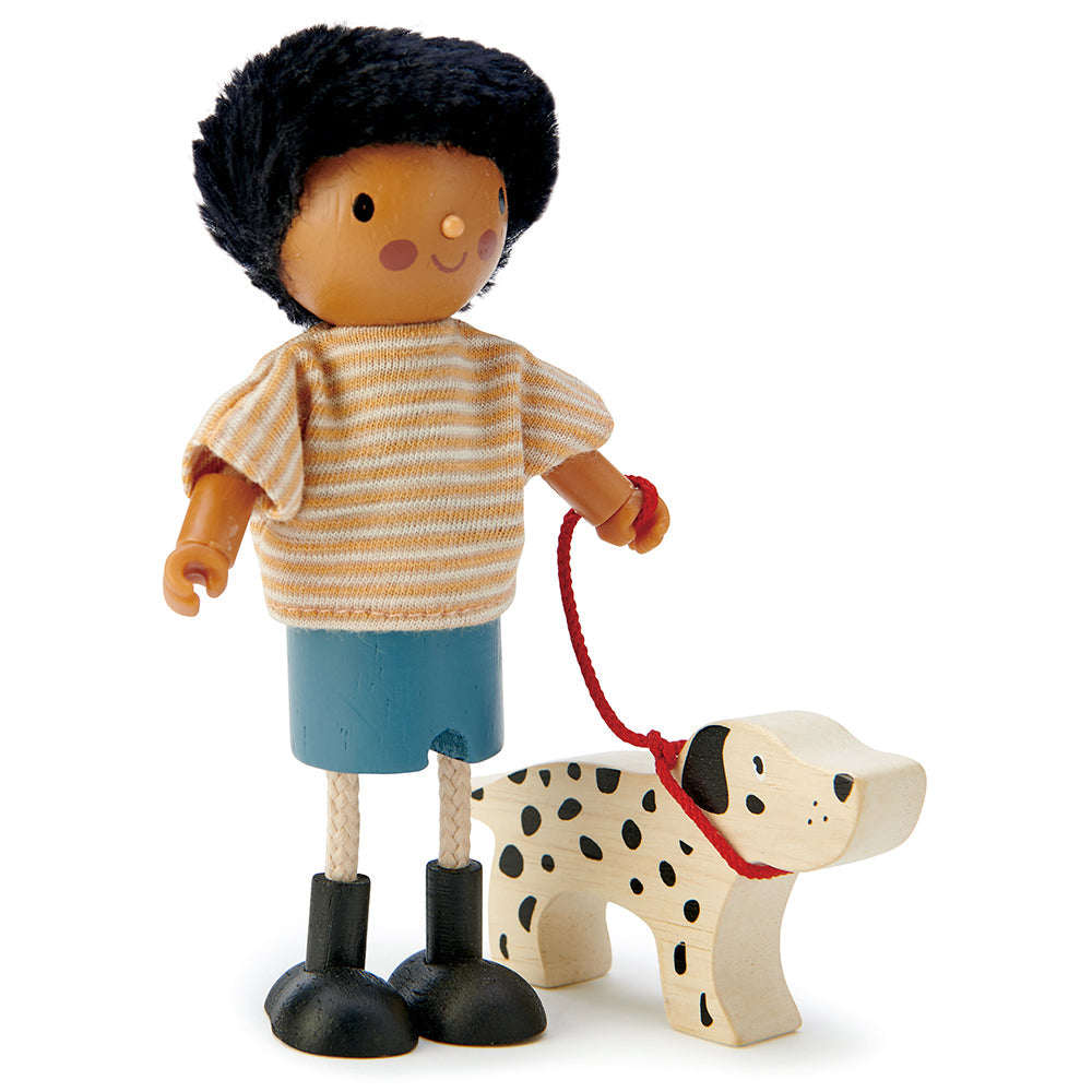 Mr Forrester Wooden Doll with Dog | Tender Leaf Dolls House | Age 3+