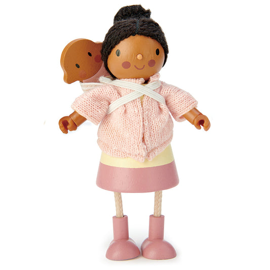 Mrs Forrester Wooden Doll with Baby | Tender Leaf Dolls House | Age 3+