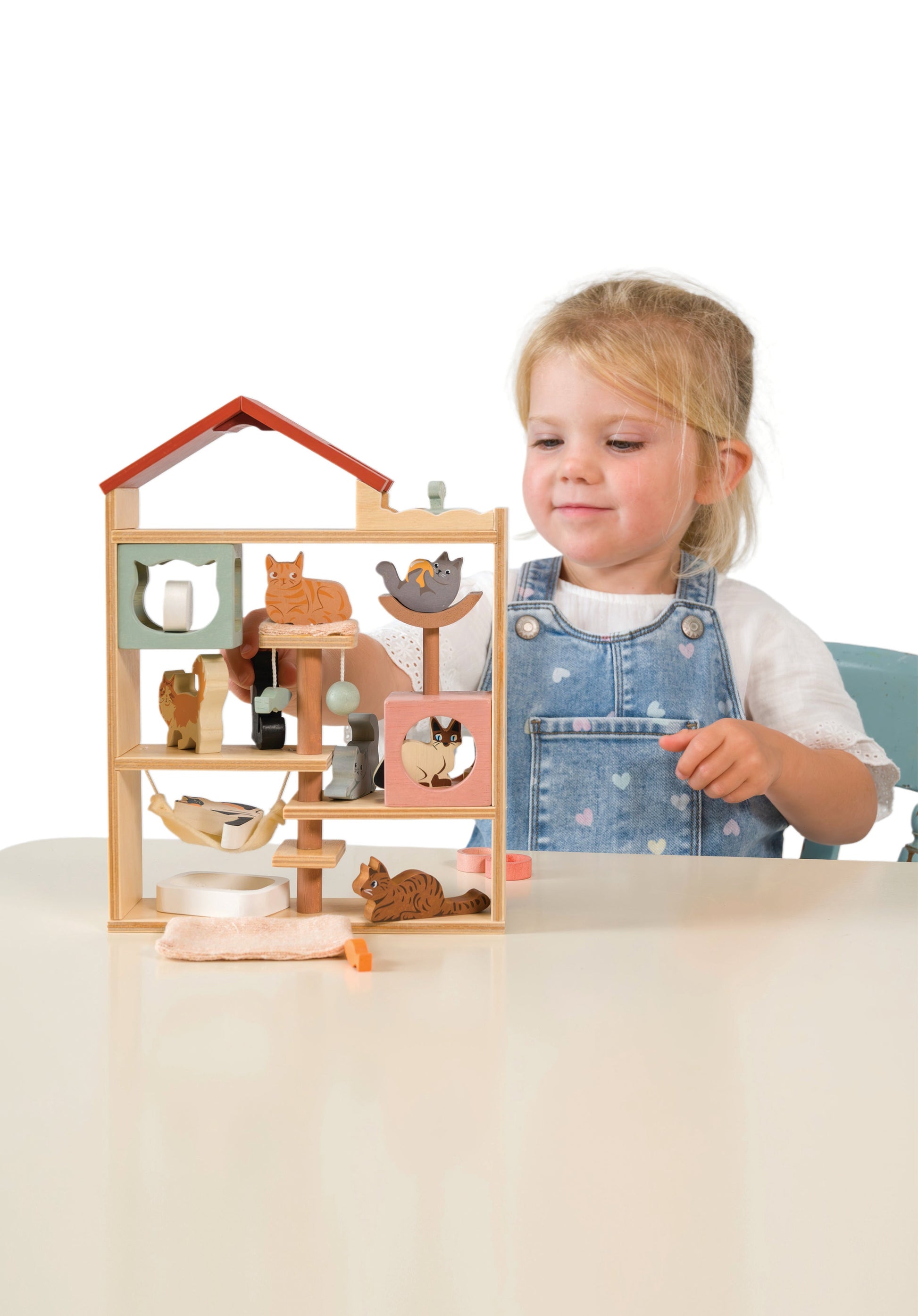 Wooden Cat Hotel Play Set | Tender Leaf Toys | Mucky Wolf