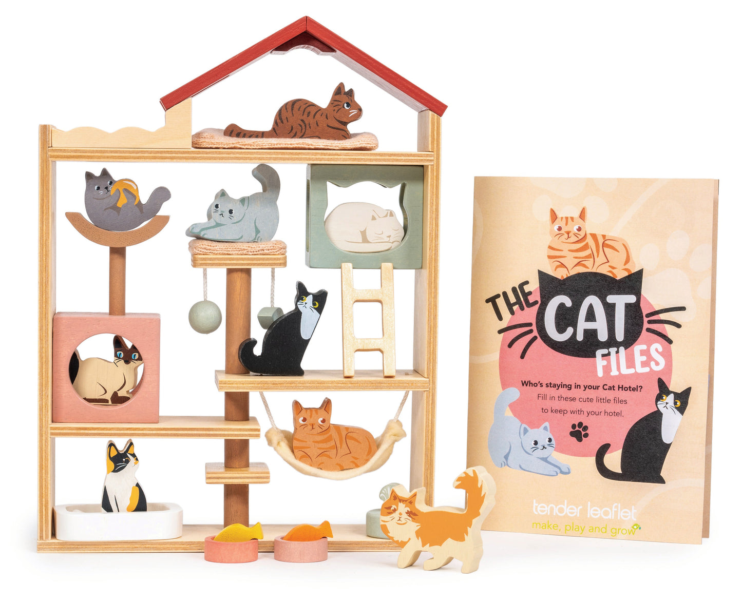 Wooden Cat Hotel Play Set | Tender Leaf Toys | Mucky Wolf