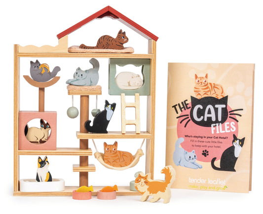 Wooden Cat Hotel Play Set | Tender Leaf Toys | Mucky Wolf