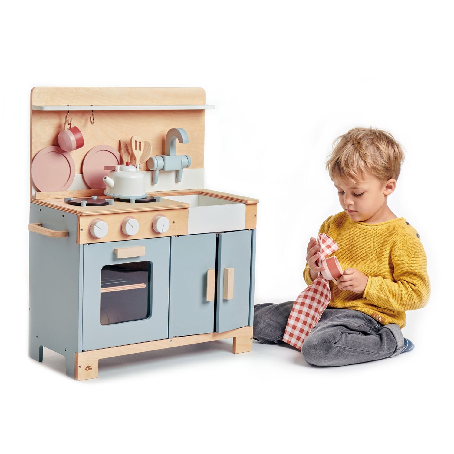 Wooden Play Kitchen | Home Kitchen Playset | Tender Leaf Toys | Mucky Wolf