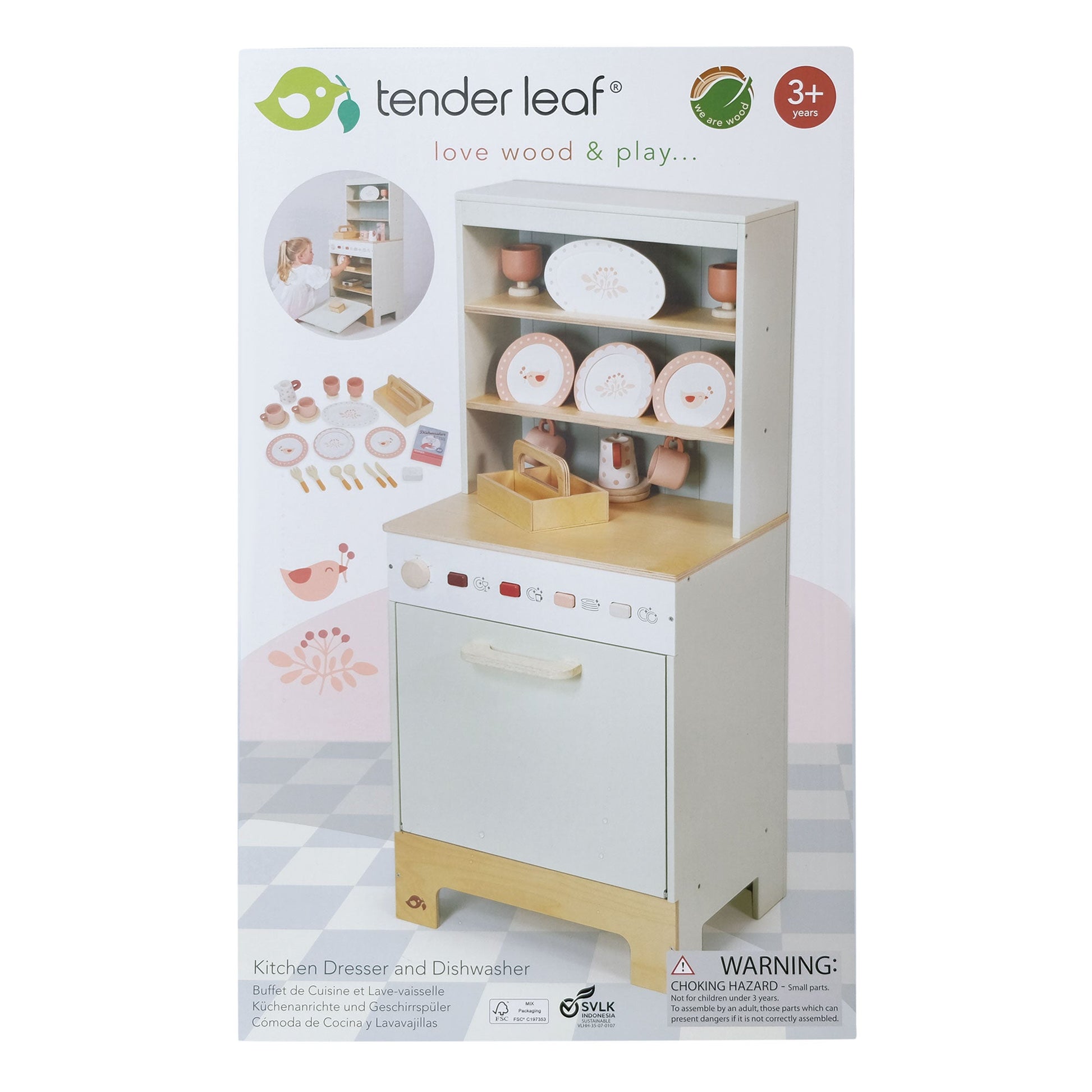  Wooden Dresser & Dishwasher Play Set | Tender Leaf Toys | Mucky Wolf