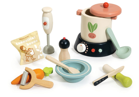 Wooden Soup Making Set for Ages 3+ | Mucky Wolf