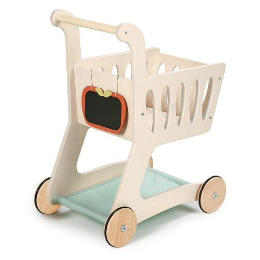 Wooden Shopping Cart | Tender Leaf Toy Trolley with Chalkboard Ages 3+
