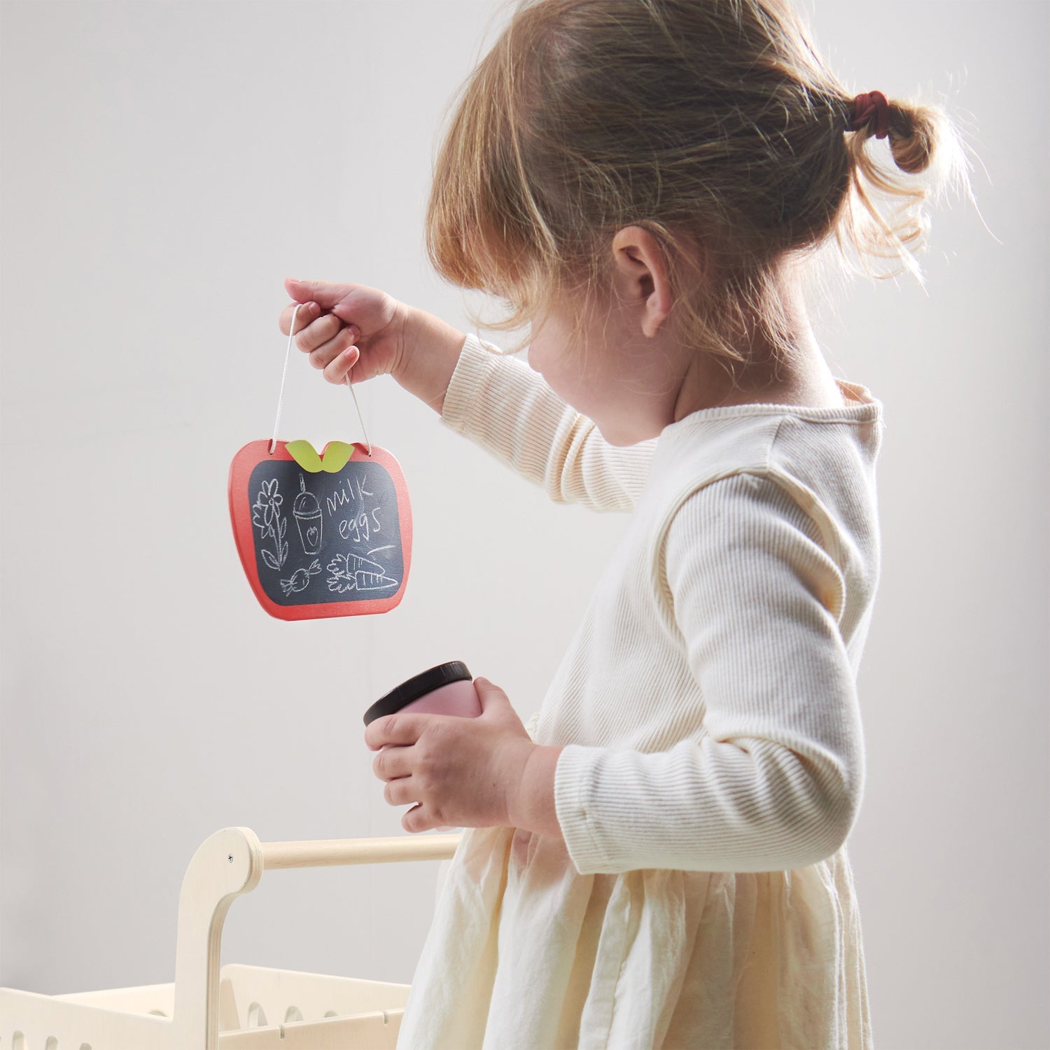 Wooden Shopping Cart | Tender Leaf Toy Trolley with Chalkboard Ages 3+