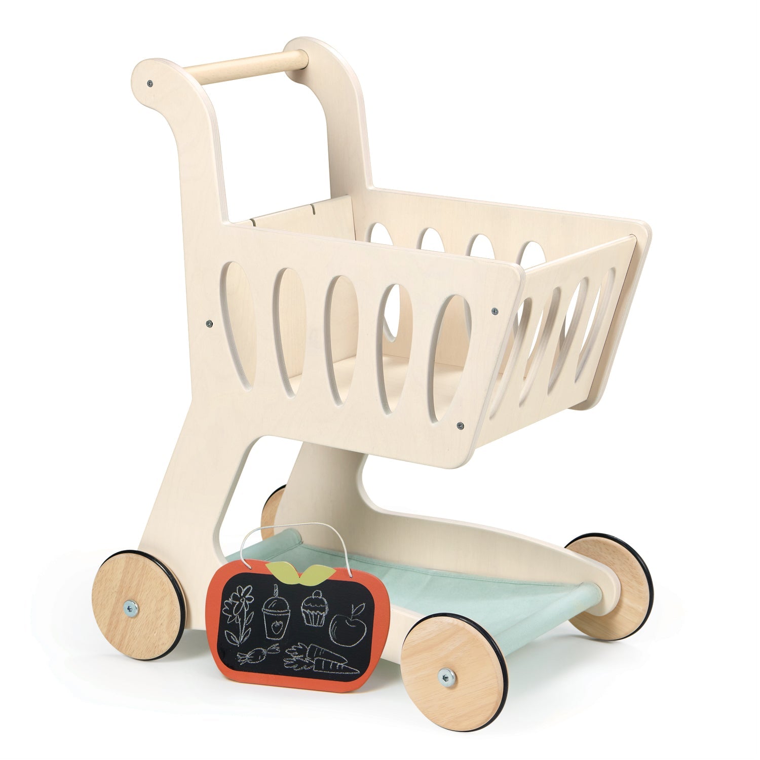 Wooden Shopping Cart | Tender Leaf Toy Trolley with Chalkboard Ages 3+