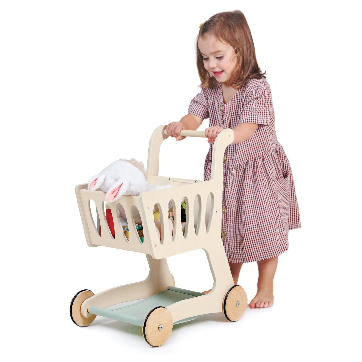 Wooden Shopping Bundle Pretend Play (Grocery Set, Shopping Cart)