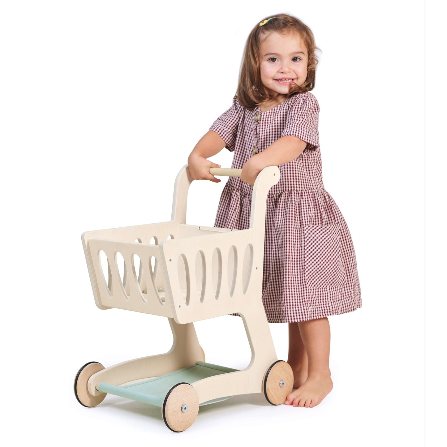 Wooden Shopping Cart | Tender Leaf Toy Trolley with Chalkboard Ages 3+