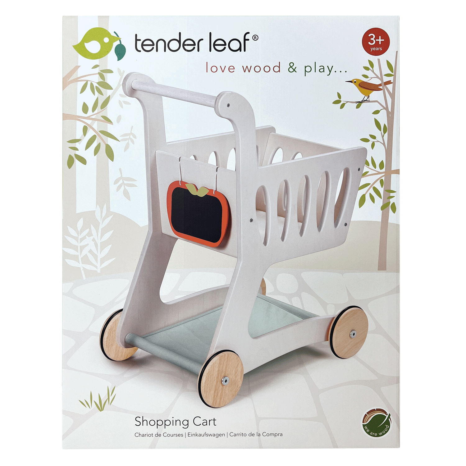 Wooden Shopping Cart | Tender Leaf Toy Trolley with Chalkboard Ages 3+
