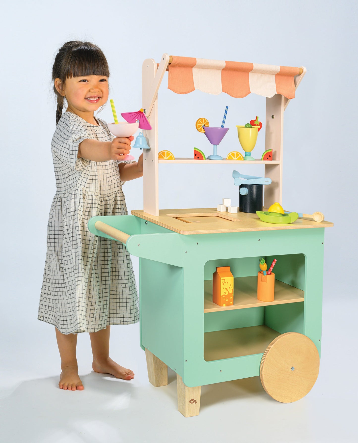 Wooden Mocktail Drinks Trolley - Pretend Play - Tender Leaf Toys