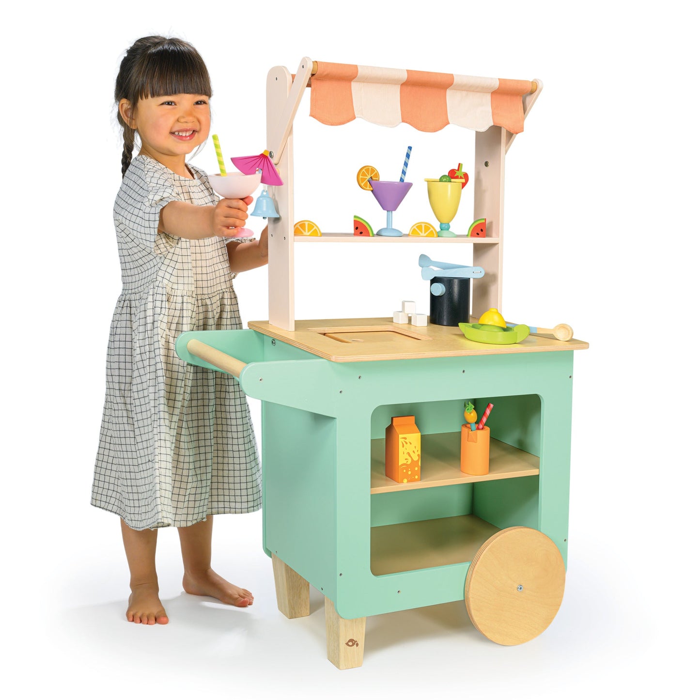 Wooden Mocktail Drinks Trolley - Pretend Play - Tender Leaf Toys
