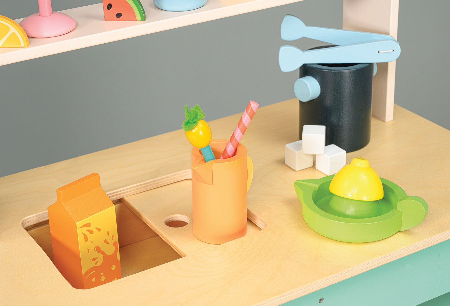 Wooden Mocktail Drinks Trolley - Pretend Play - Tender Leaf Toys