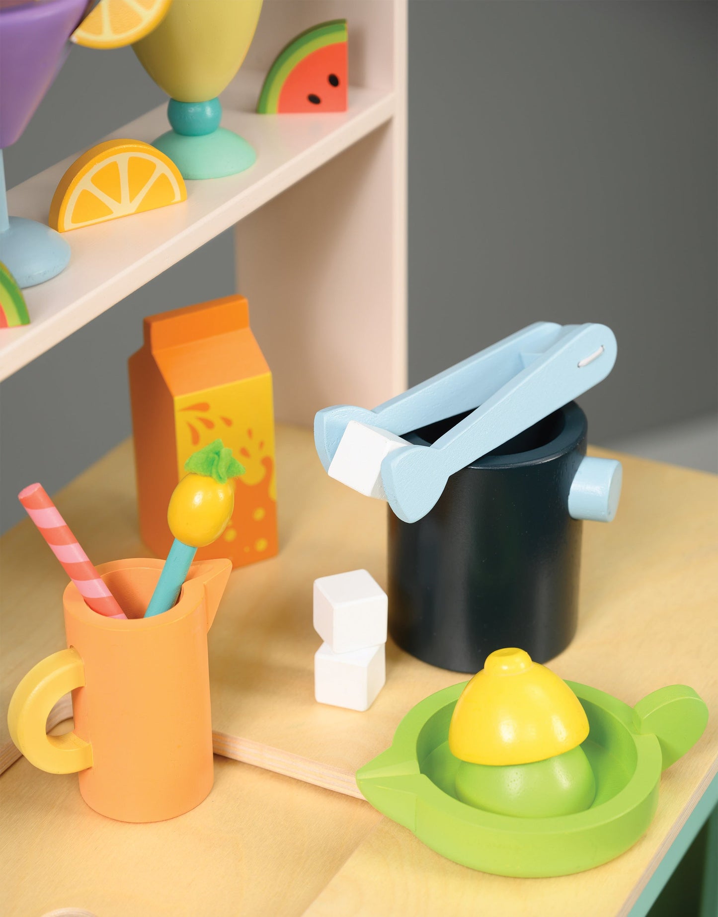 Wooden Mocktail Drinks Trolley - Pretend Play - Tender Leaf Toys