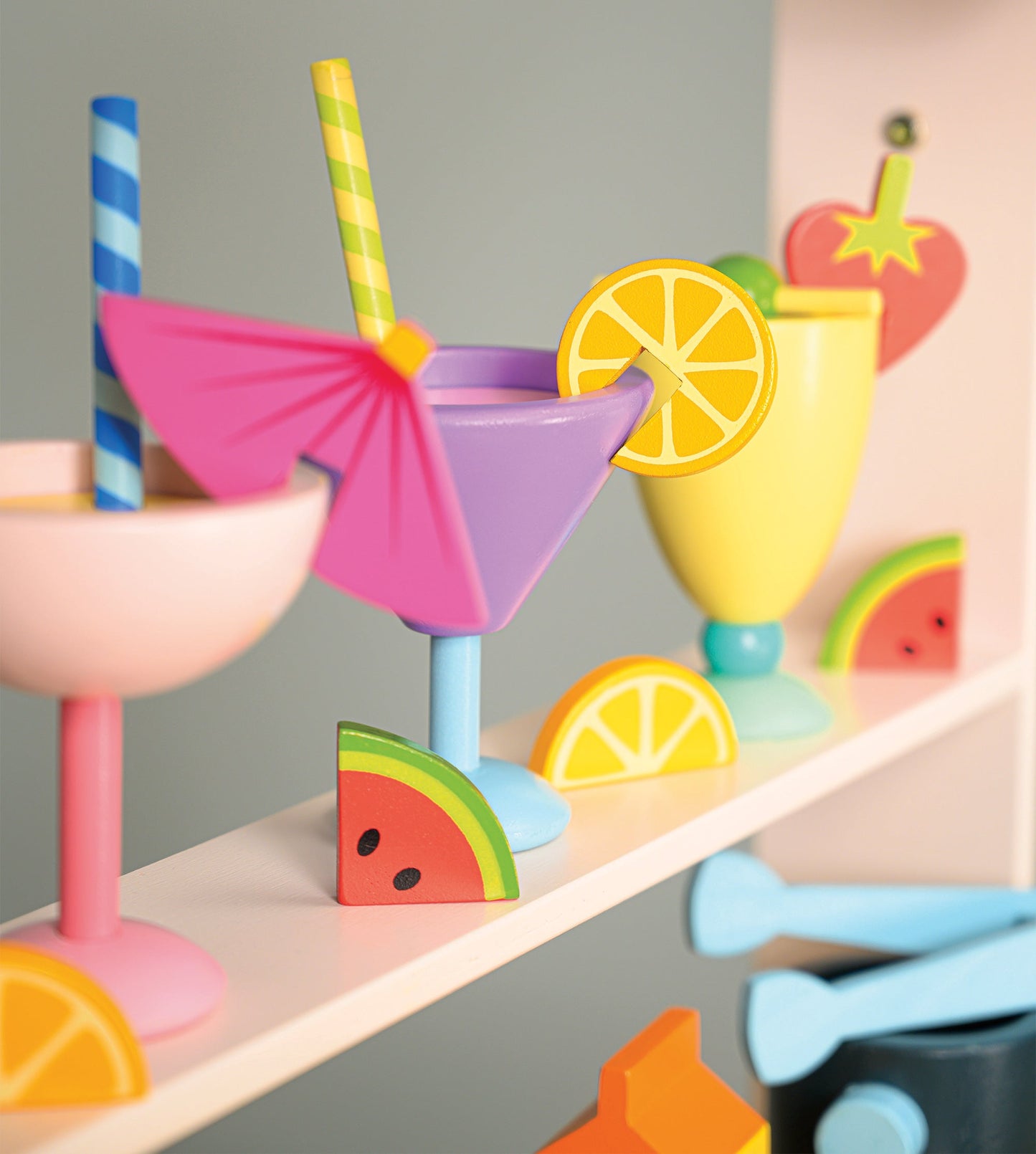 Wooden Mocktail Drinks Trolley - Pretend Play - Tender Leaf Toys
