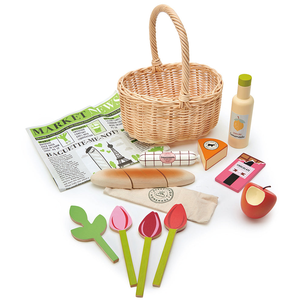Tender Leaf Toys Wicker Shopping Basket