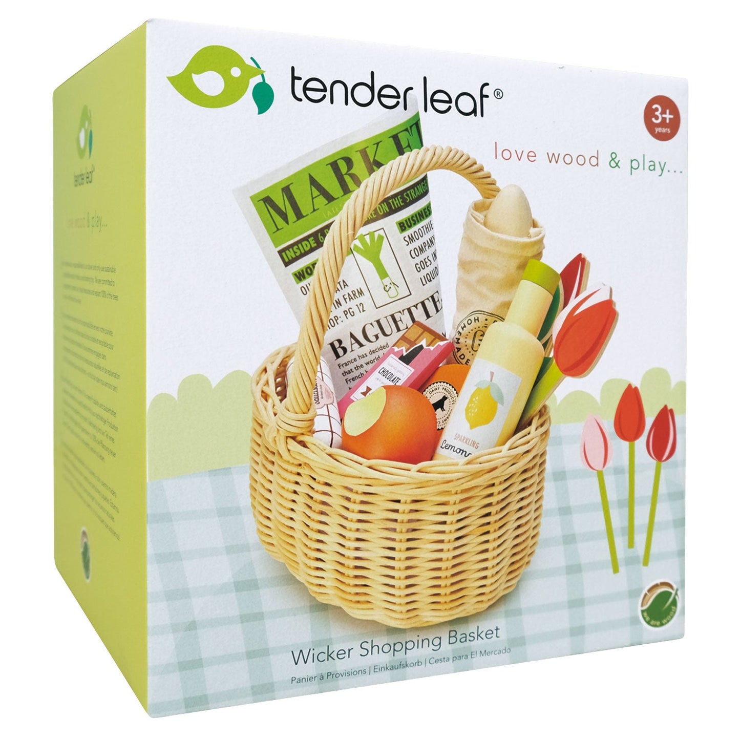 Tender Leaf Toys Wicker Shopping Basket