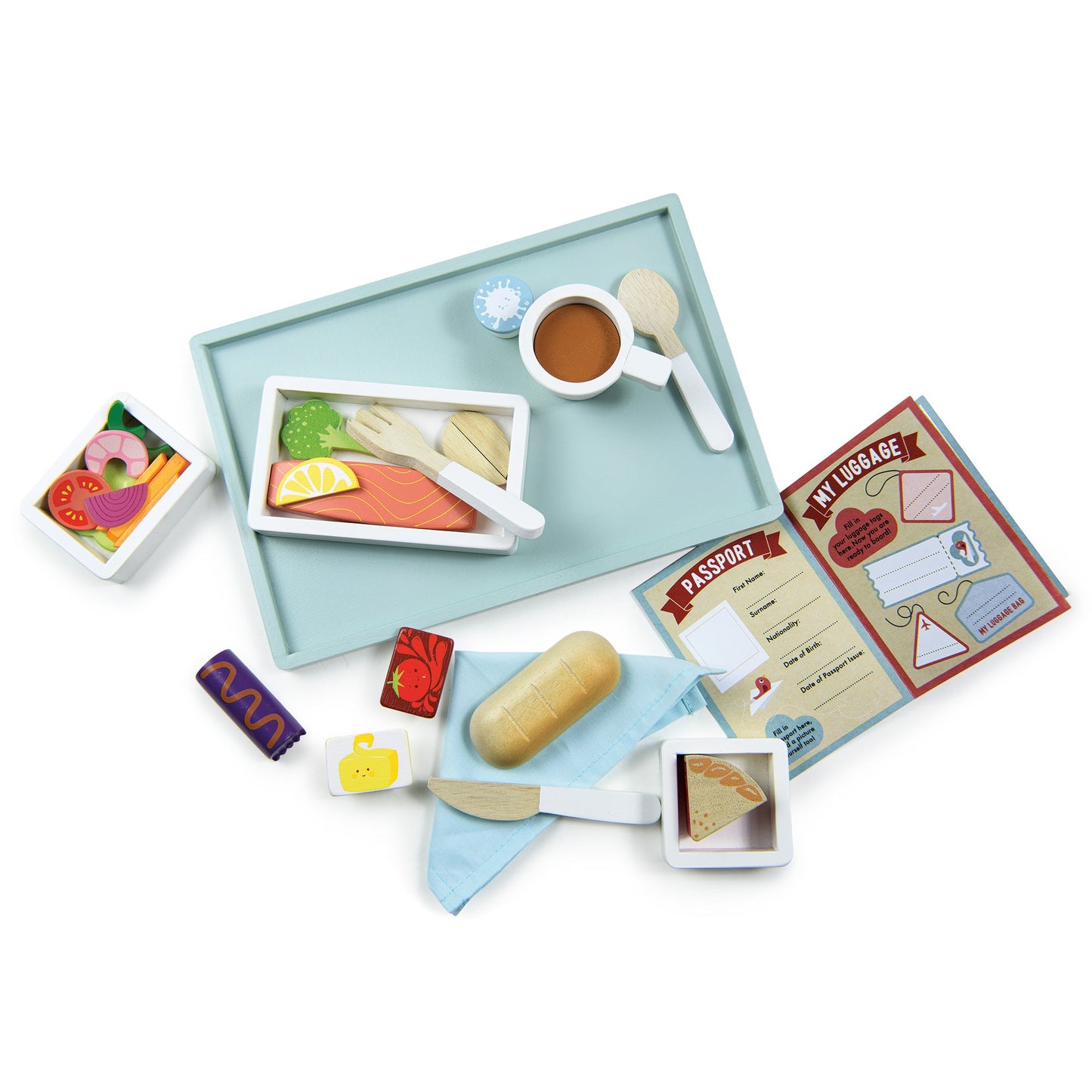 Wooden Airline Meal Tray - Pretend Play