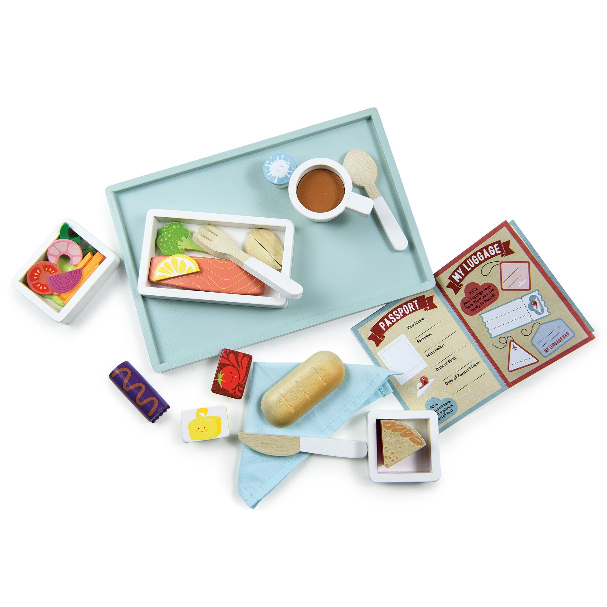 Wooden Airline Meal Tray - Pretend Play