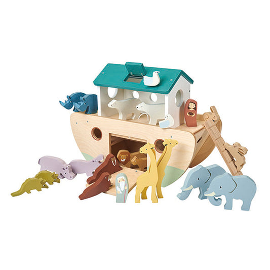 Noah's Ark Wooden Toy Set with 20 Animals | Tender Leaf Toys | Mucky Wolf