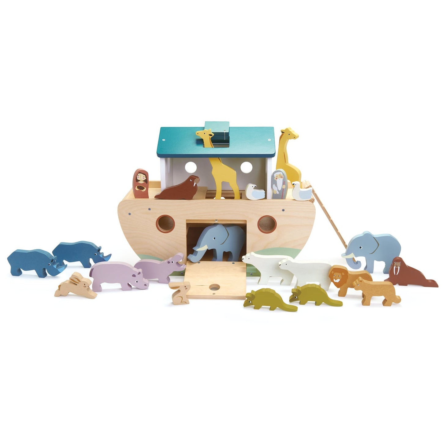 Noah's Ark Wooden Toy Set with 20 Animals | Tender Leaf Toys | Mucky Wolf