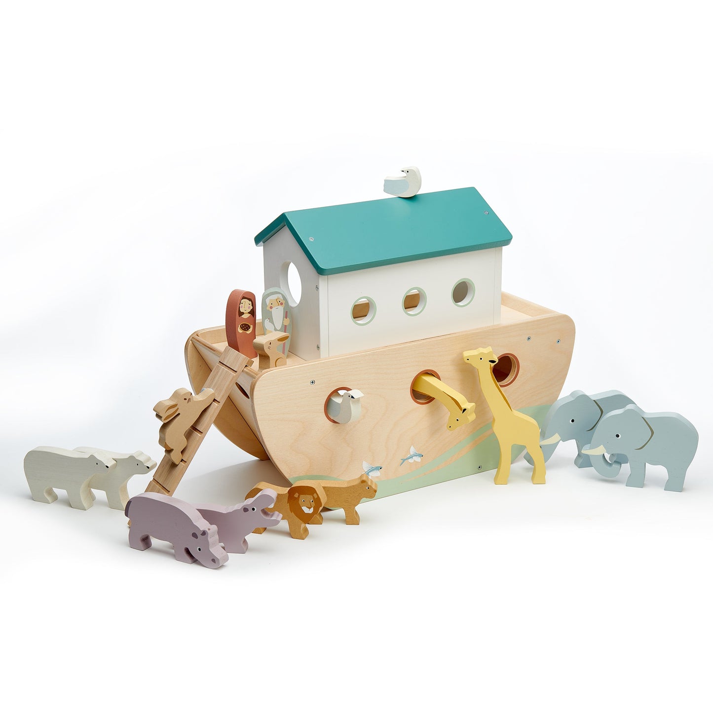 Noah's Ark Wooden Toy Set with 20 Animals | Tender Leaf Toys | Mucky Wolf