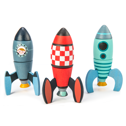 Wooden Rocket Construction Set | Tender Leaf Toys | Mucky Wolf