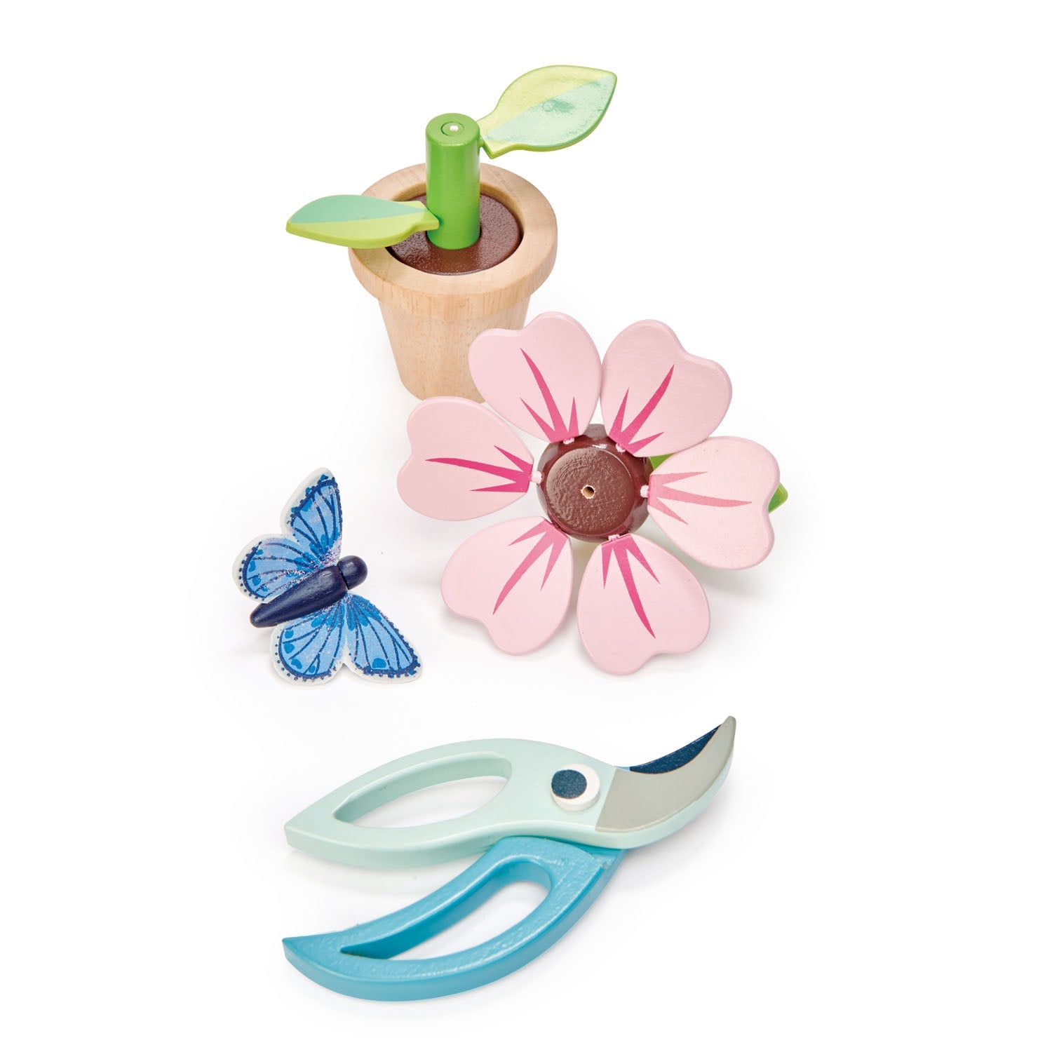 Wooden Flower Pot + Butterfly Play Set - Ages 3+