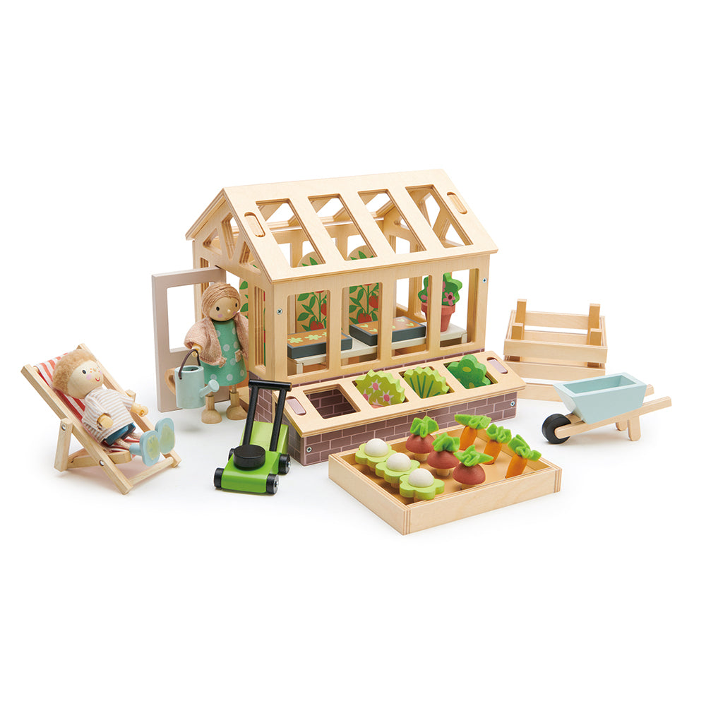 Wooden Greenhouse and Garden Set | Tender Leaf Toys | Mucky Wolf