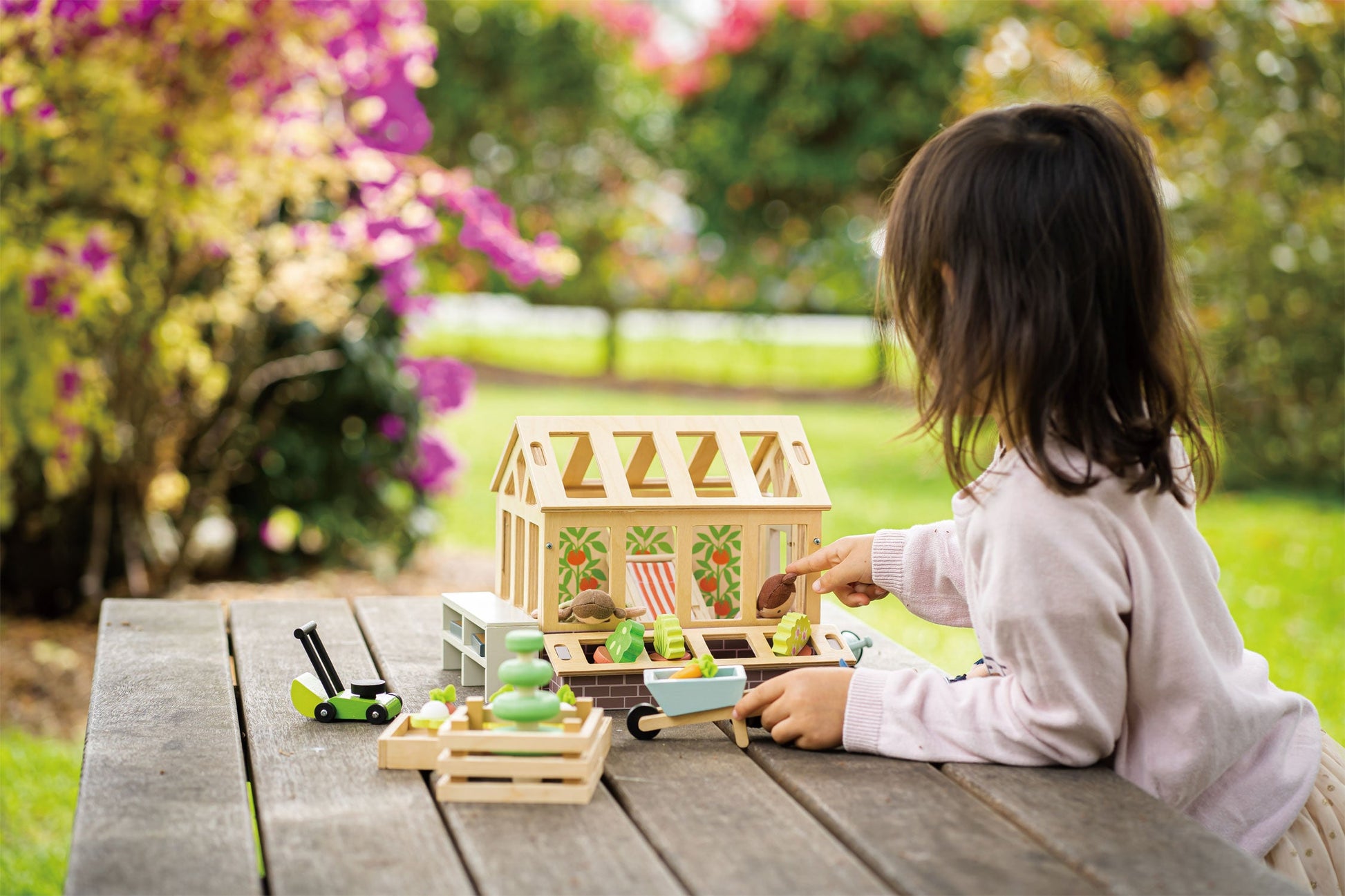 Wooden Greenhouse and Garden Set | Tender Leaf Toys | Mucky Wolf