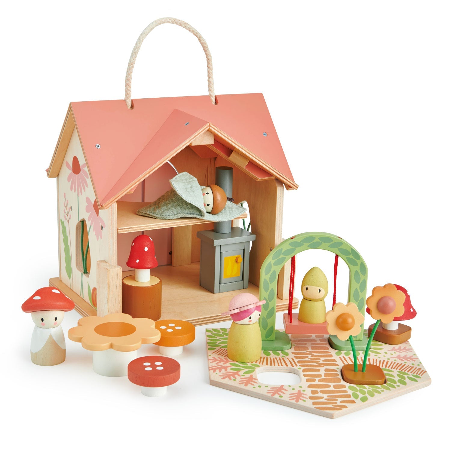 Rosewood Cottage - Wooden Dolls House by Tender Leaf Toys | Mucky Wolf