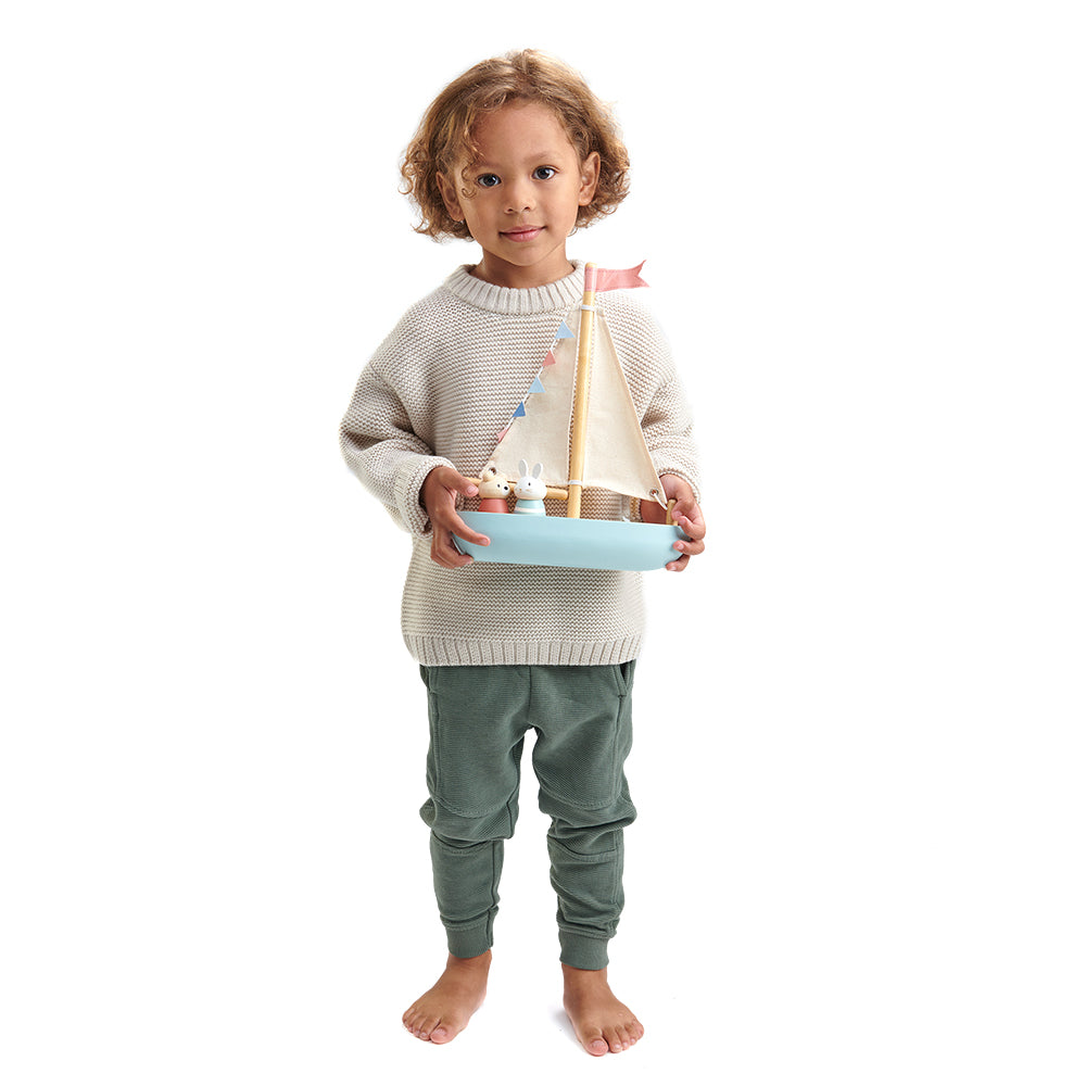 Wooden Sailway Boat - Tender Leaf Toys