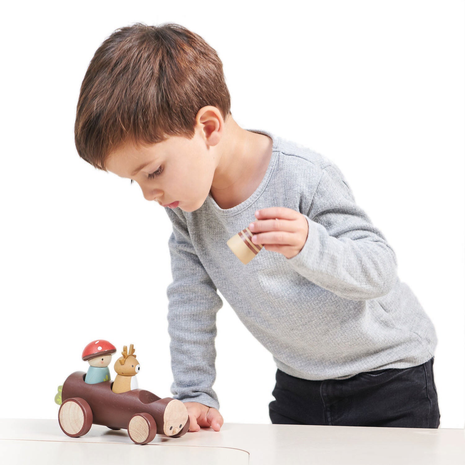 Timber Taxi Wooden Small World Toy | Mucky Wolf
