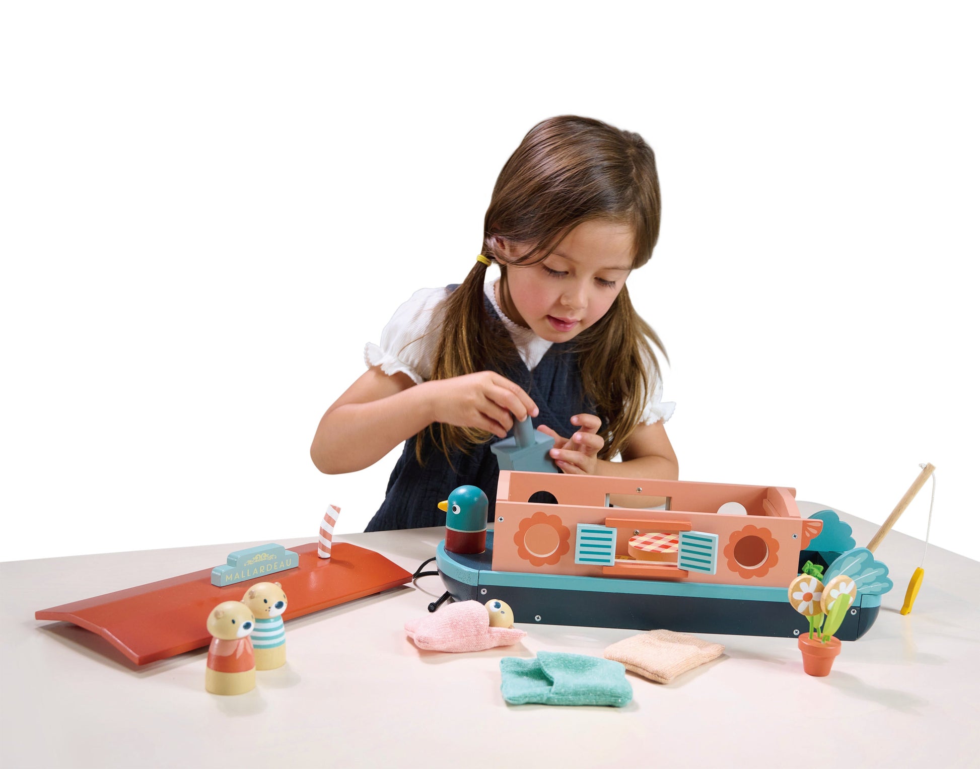 Tender Leaf Little Otter Canal Boat | Wooden Boat Toy for Kids | Ages 3+ UK