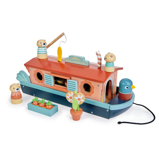 Tender Leaf Little Otter Canal Boat | Wooden Boat Toy for Kids | Ages 3+ UK
