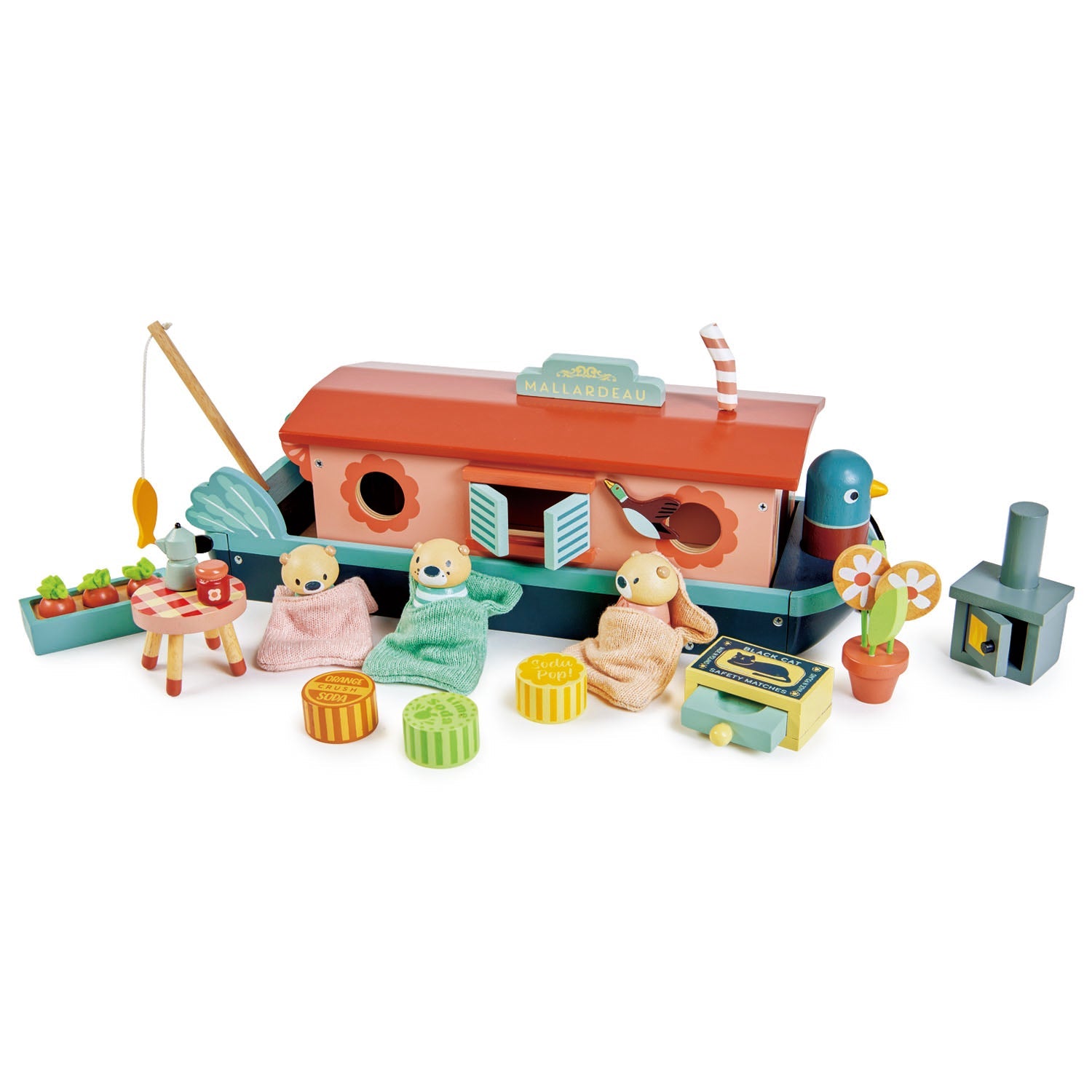Tender Leaf Little Otter Canal Boat | Wooden Boat Toy for Kids | Ages 3+ UK