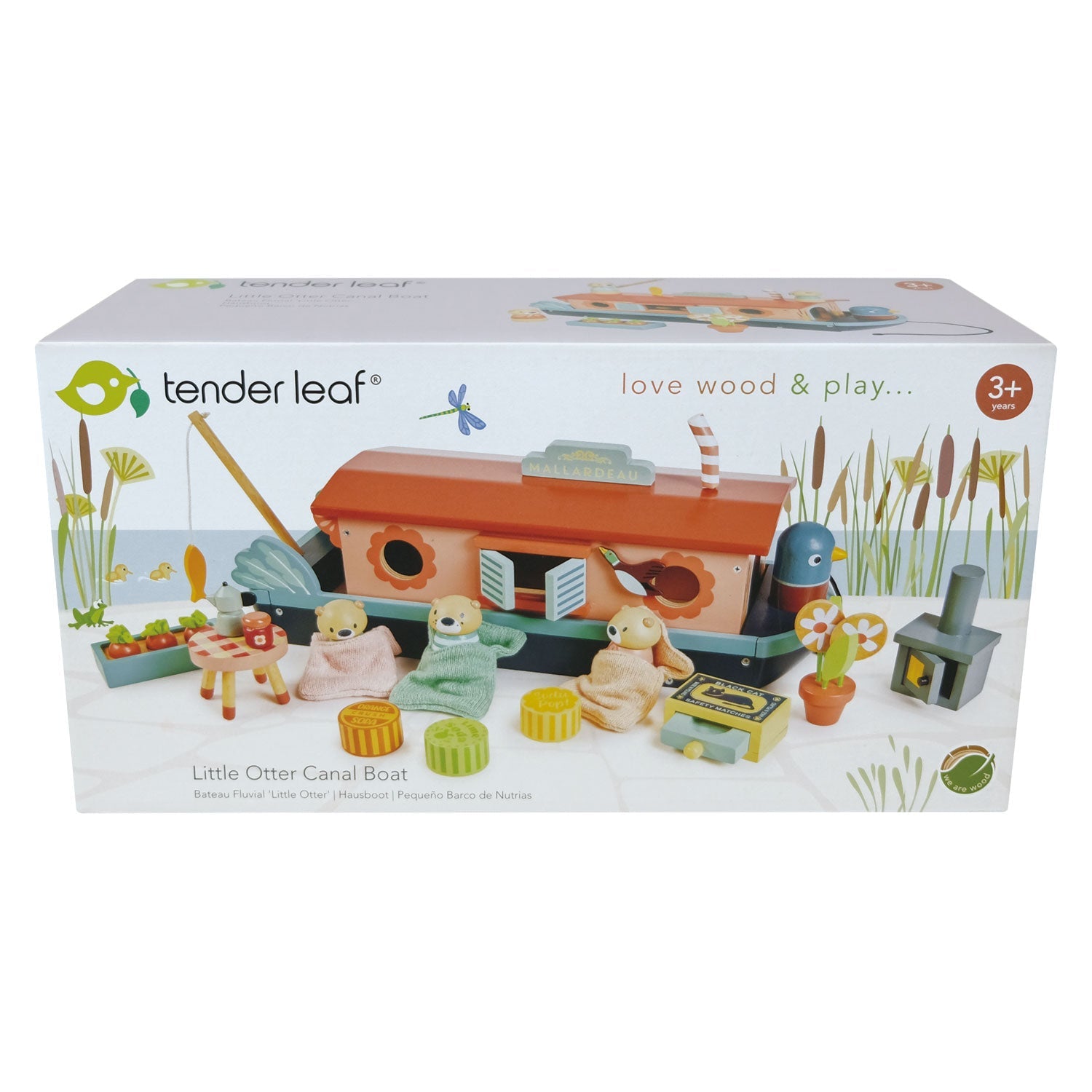 Tender Leaf Little Otter Canal Boat | Wooden Boat Toy for Kids | Ages 3+ UK