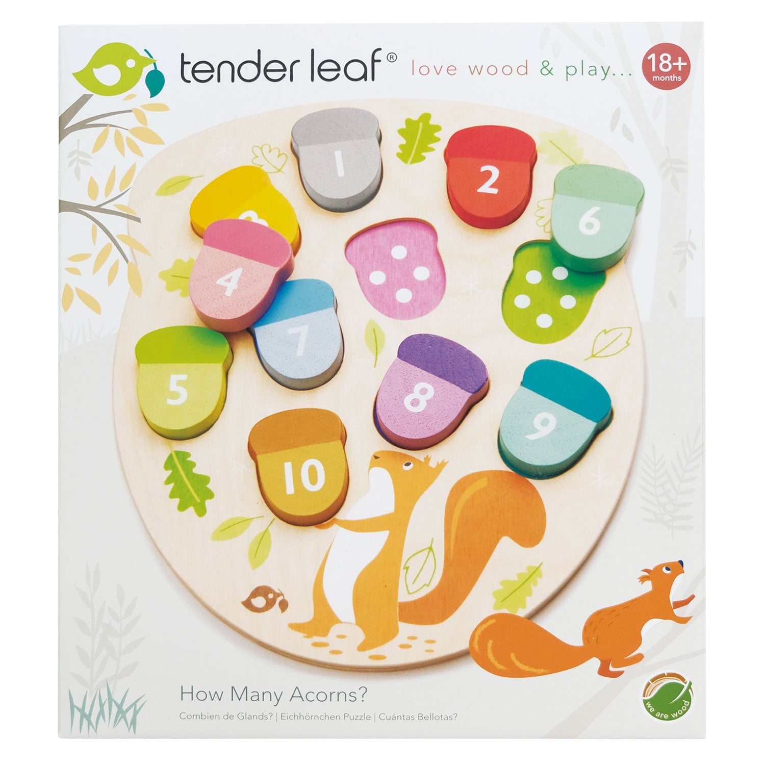 Wooden Acorn Counting Toy