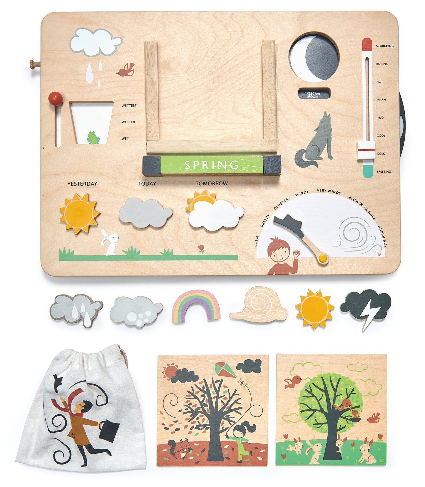 Weather Watch Busy Board - Wooden Weather Station by Tender Leaf Toys | Mucky Wolf