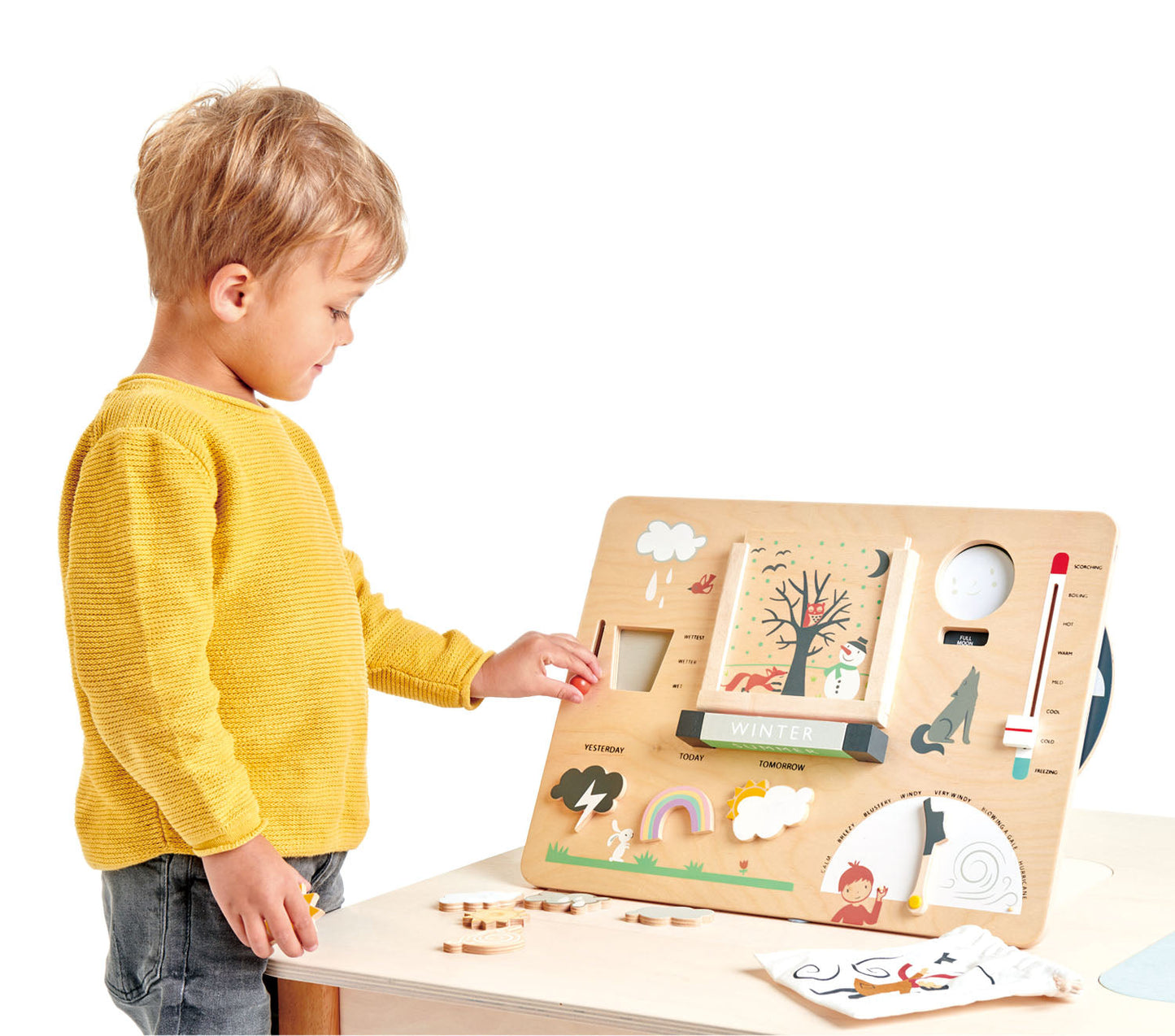 Weather Watch Busy Board - Wooden Weather Station by Tender Leaf Toys | Mucky Wolf