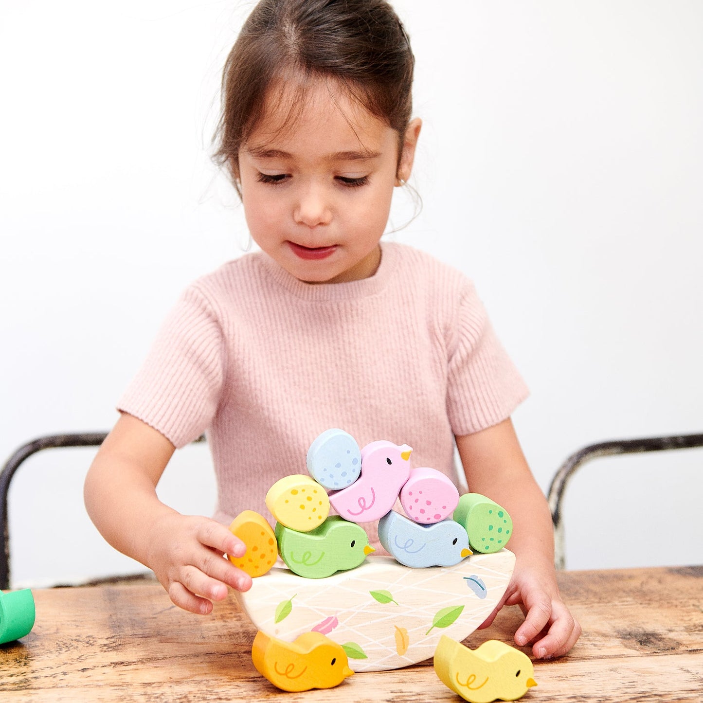 Wooden Rocking Birds Stacking Toy - Ages 18 Months +