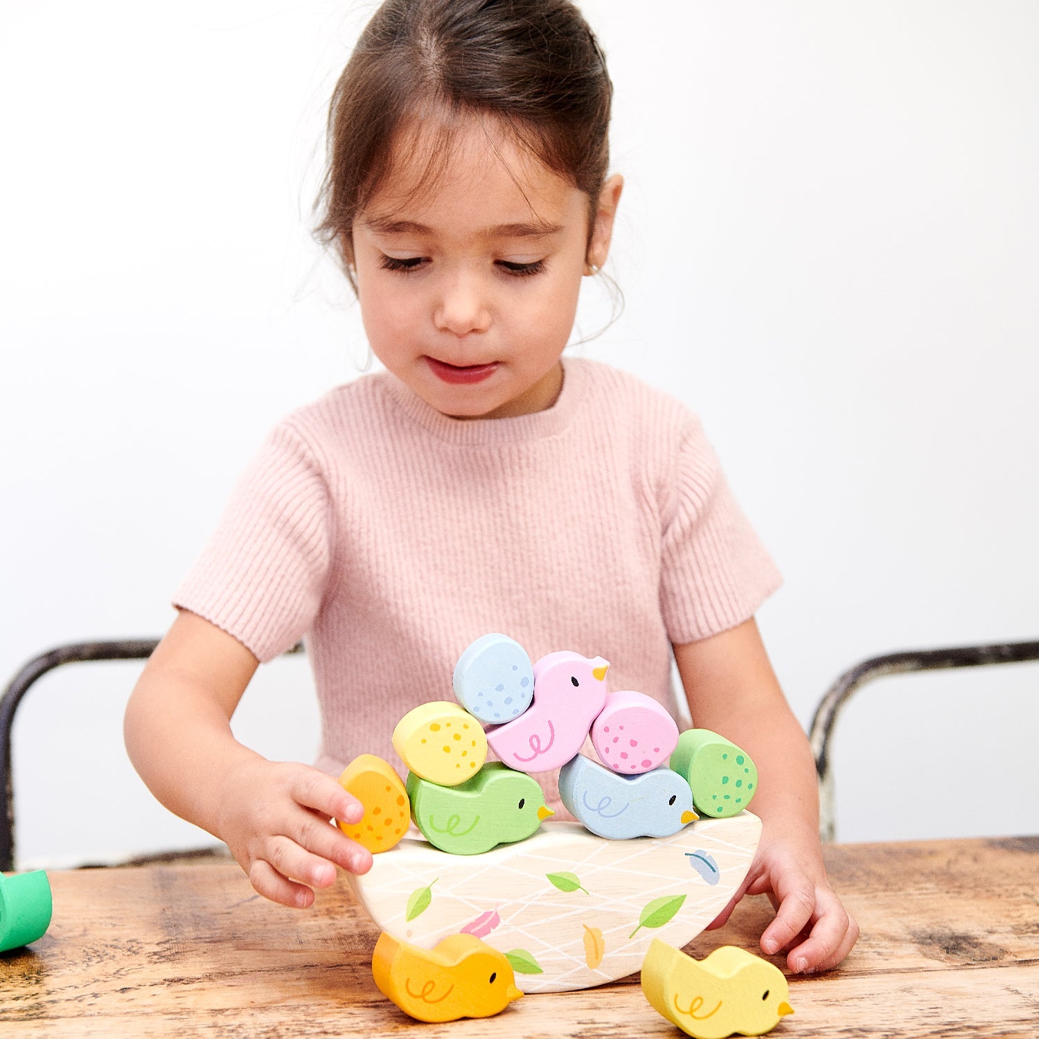 Wooden Rocking Birds Stacking Toy - Ages 18 Months +