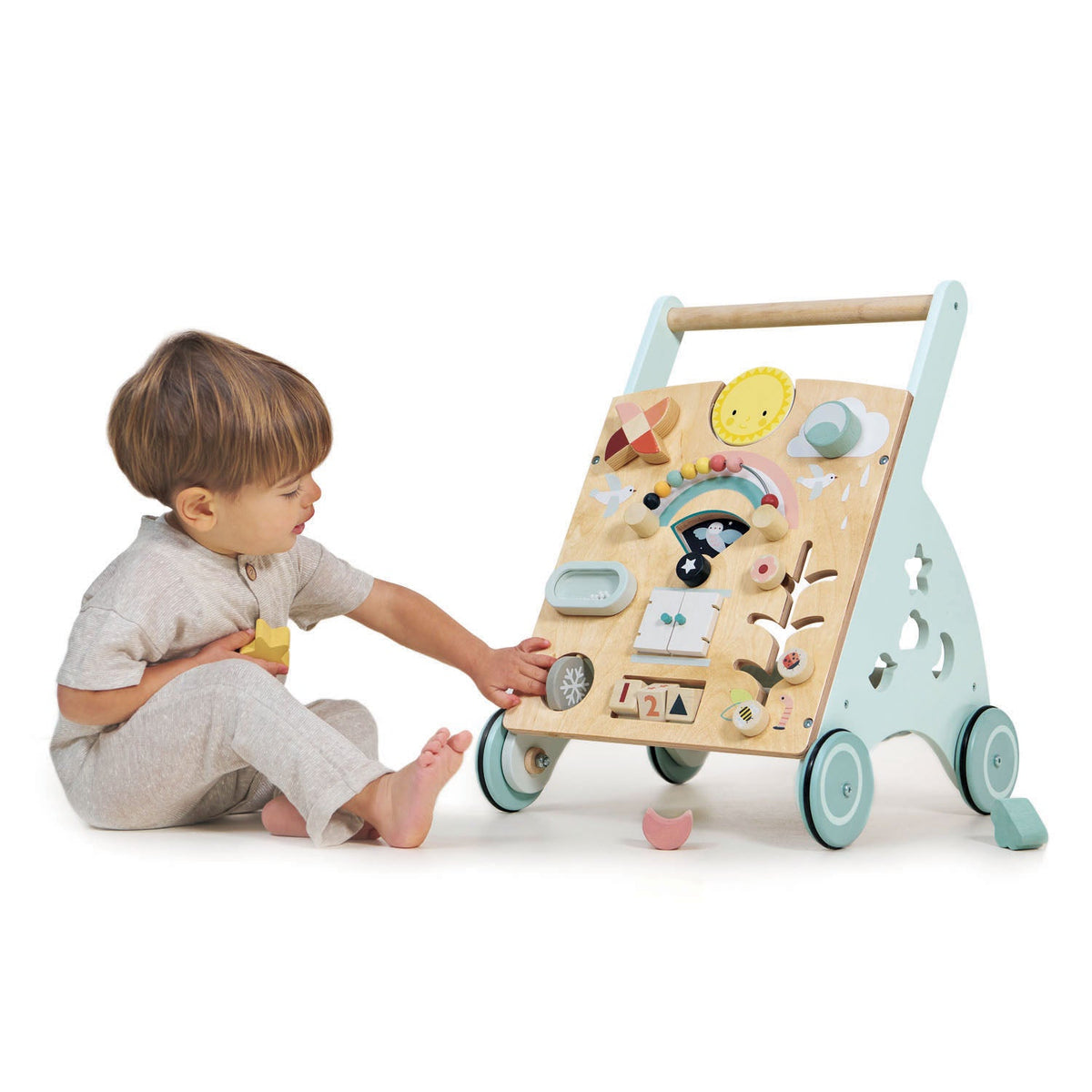 Sunshine Baby Activity Walker | Wooden Toddler Walker | Mucky Wolf